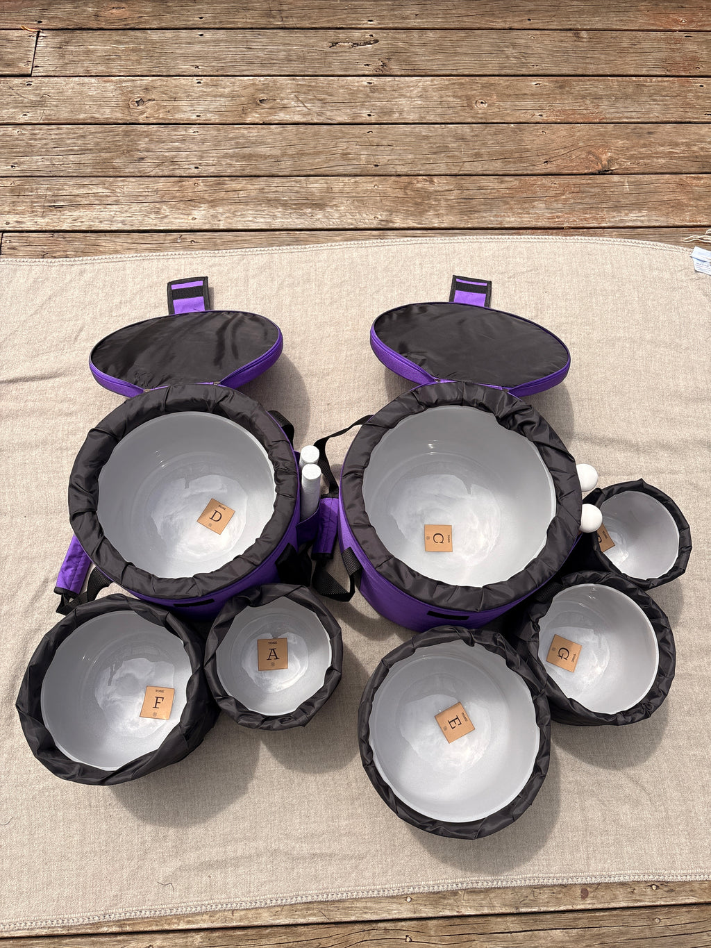 Crystal Singing Bowls with carry cases