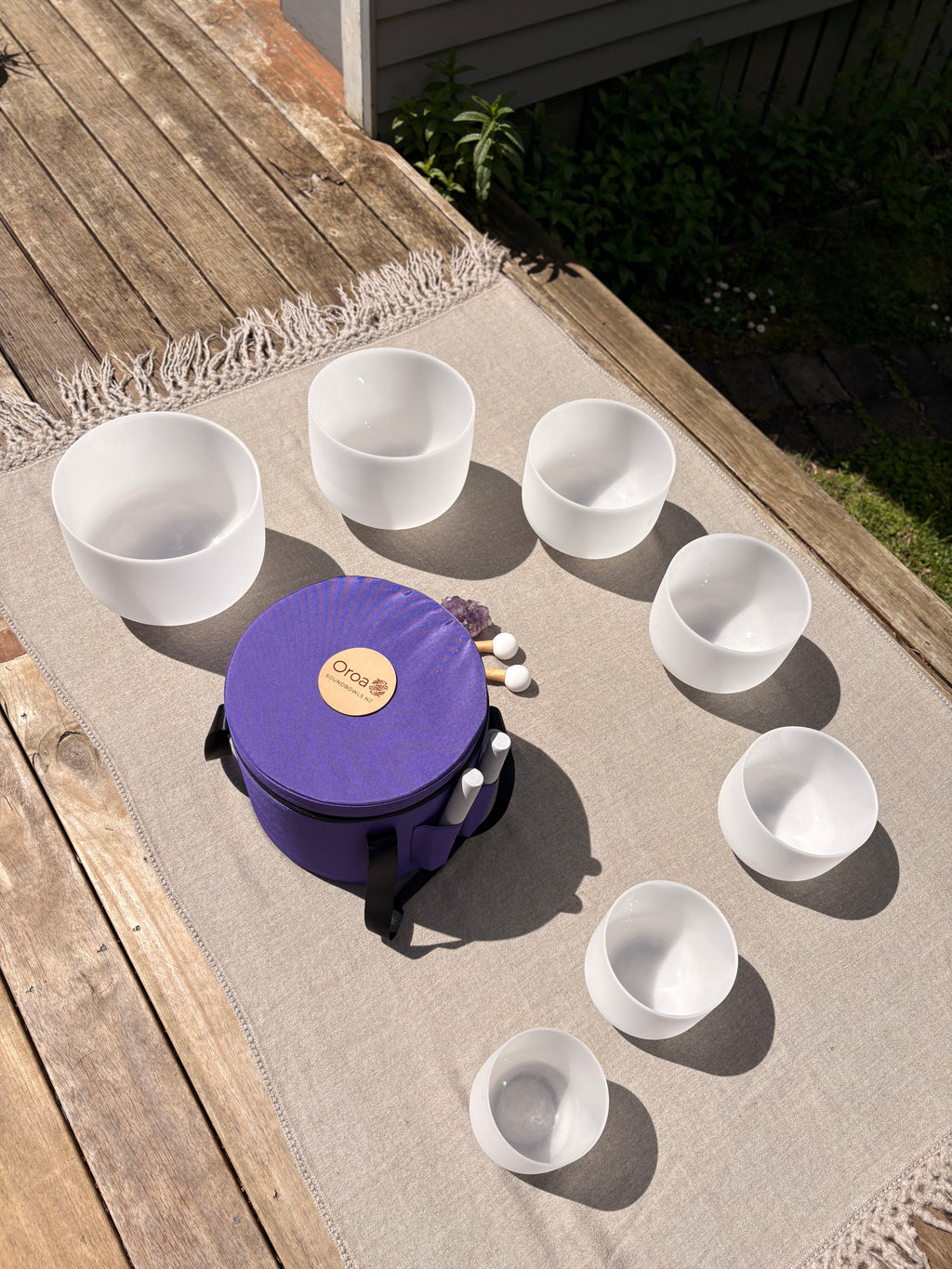 Crystal Singing Bowls 7 Set for sound healing